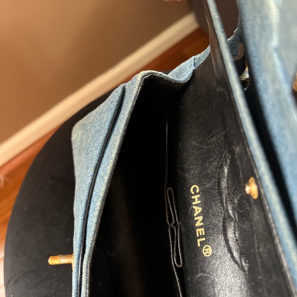 SOLD📌VTG CHANEL 1991 CLASSIC DENIM MEDIUM FLAP BAG PURSE CC TURN LOCK 24k - Picture 15 of 16